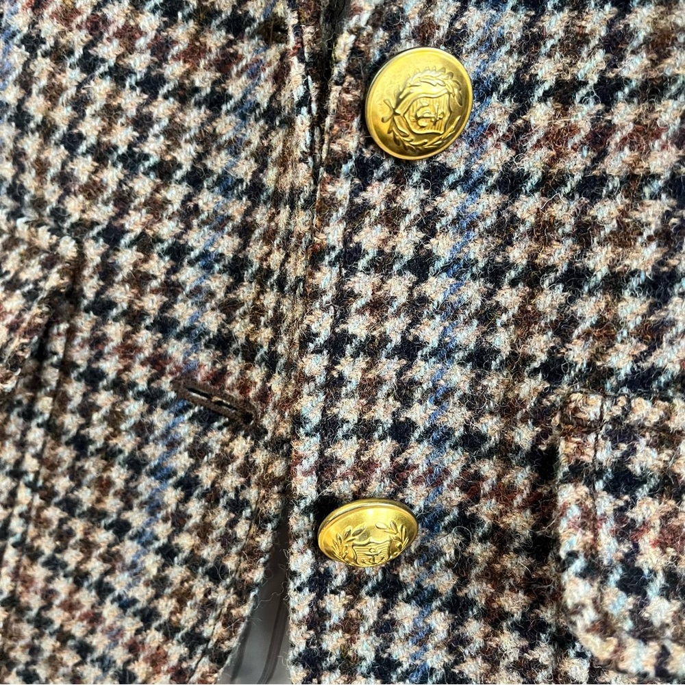 LIKE NEW J Crew Brown Multi Houndstooth Wool-Blend Blazer - Picture 4 of 12